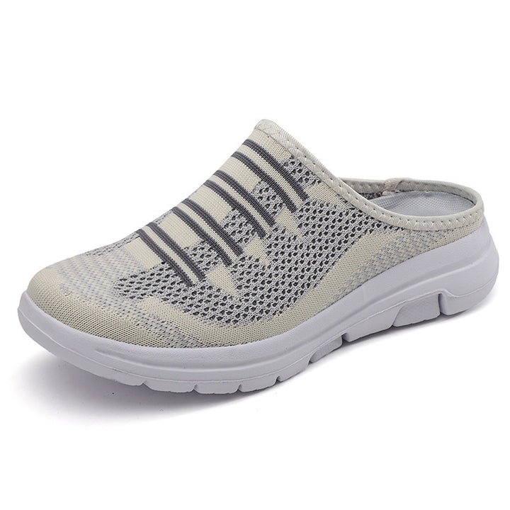 Women's ergonomic knitted mule with open heel, cushioned comfort insole, and flexible lightweight sole Mune Fashion