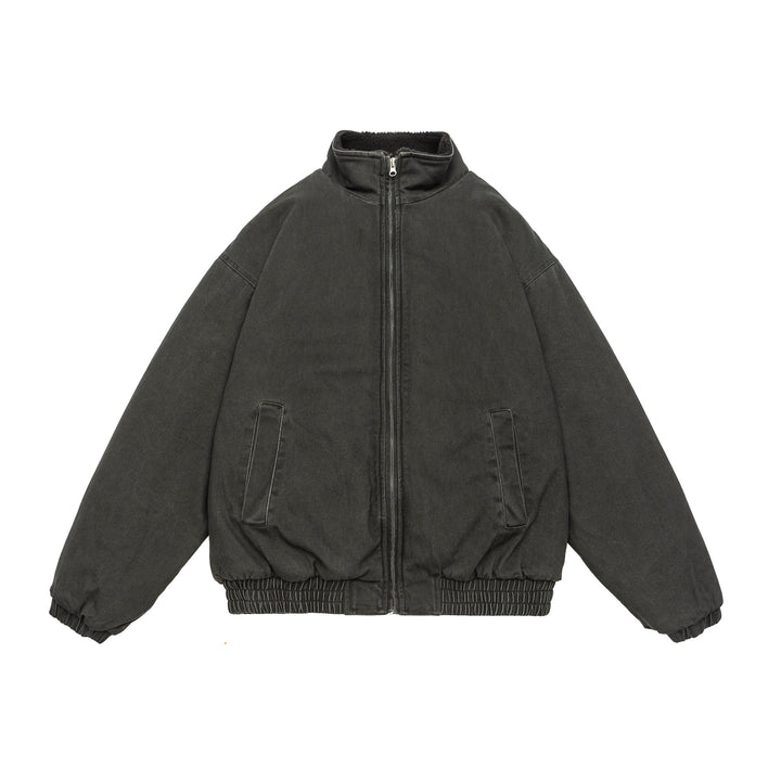 Men's padded wide cut winter jacket with sherpa lining and stand-up collar Mune Fashion