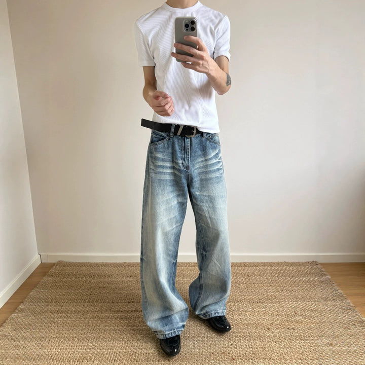Ladies Wide-Cut Denim Jeans Mune Fashion