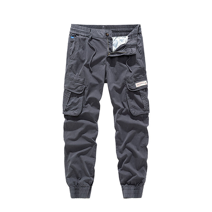 Men's Utility Cargo Jogger with elastic comfort waistband, multiple flap pockets, and ribbed ankle cuffs Drune
