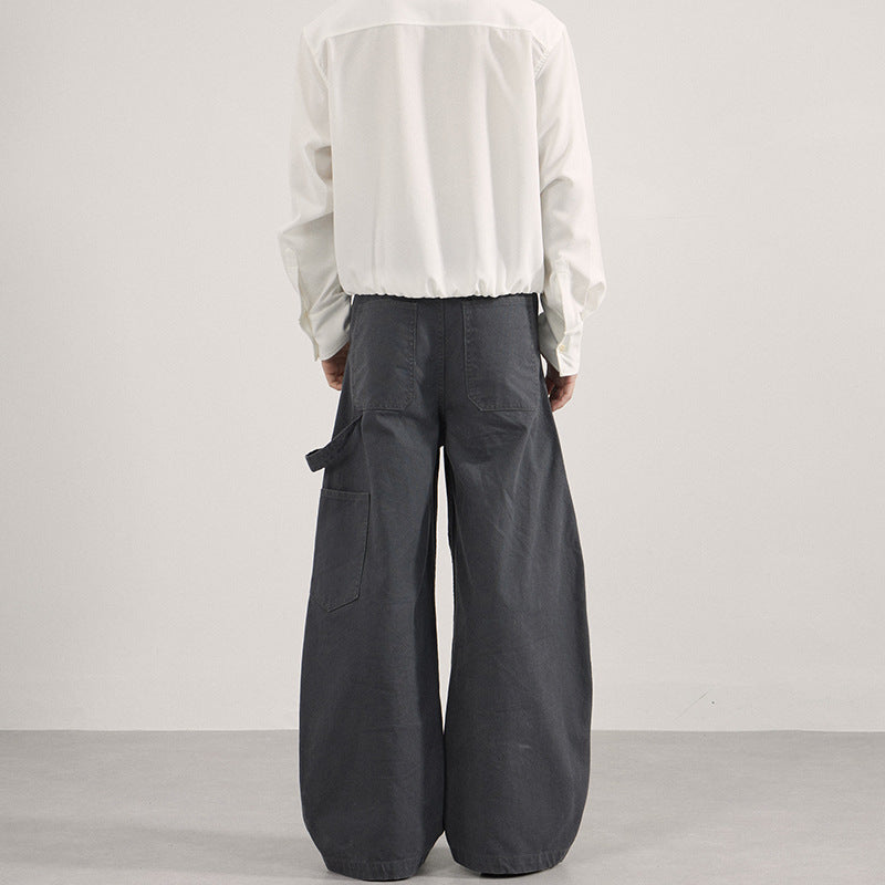 Men's Ultra Wide Workwear Palazzo Pants made of durable cotton twill with knee panels and tool loop Mune Fashion