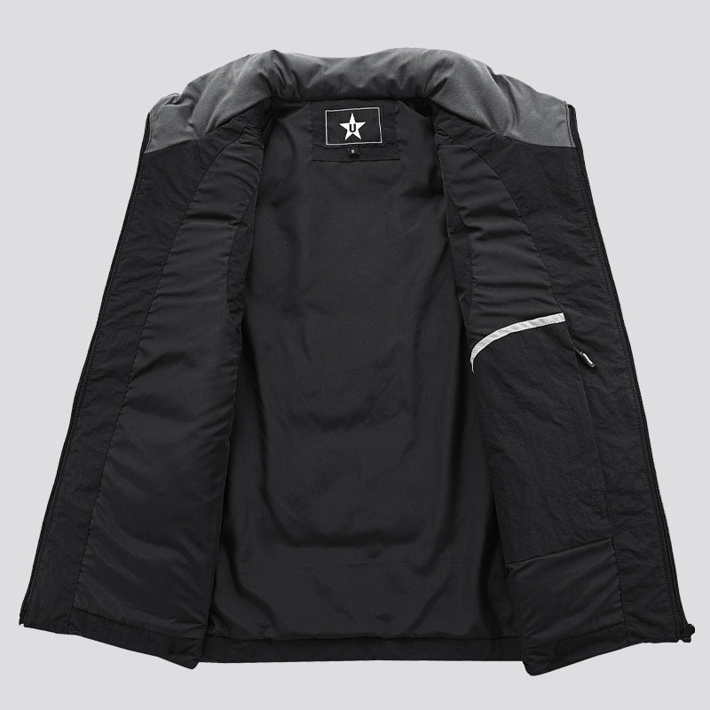 Men's Padded Utility Vest with Multiple Pockets and Badge Patches Mune Fashion