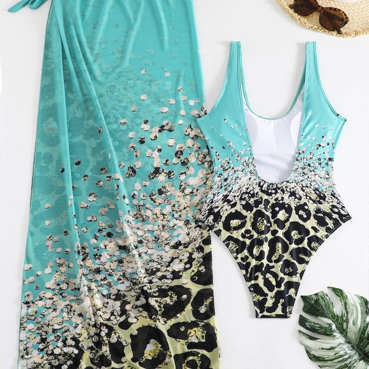 Women's one-piece swimsuit with matching wrap skirt Mune Fashion