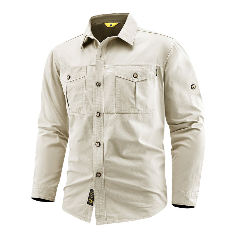 Men's Long Sleeve Shirt with Chest Pockets Mune Fashion
