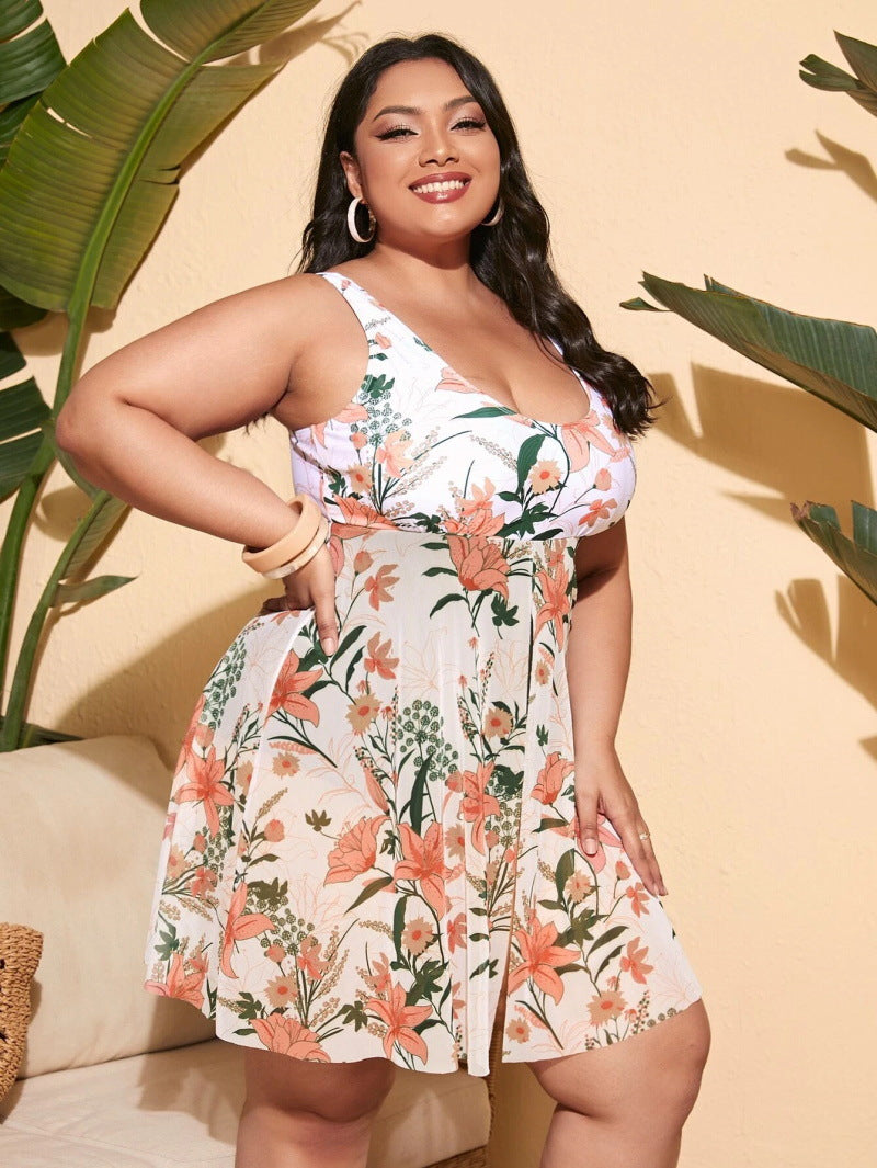 Women's swimsuit with floral overlay Mune Fashion