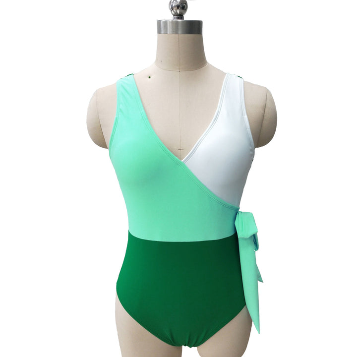 Women Elegant Wrap Swimsuit with Asymmetric Cut Mune Fashion
