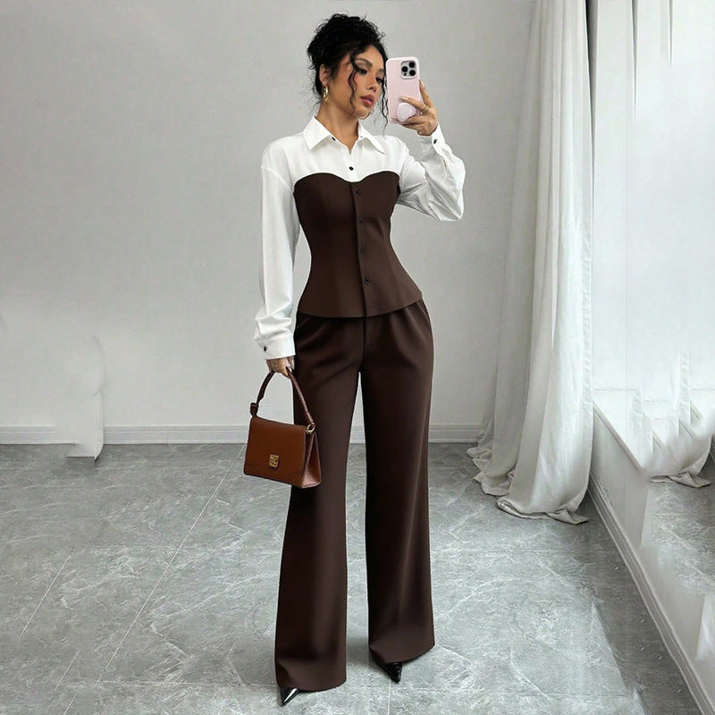 Women Elegant Blazer with High-Cut Pantsuit Mune Fashion