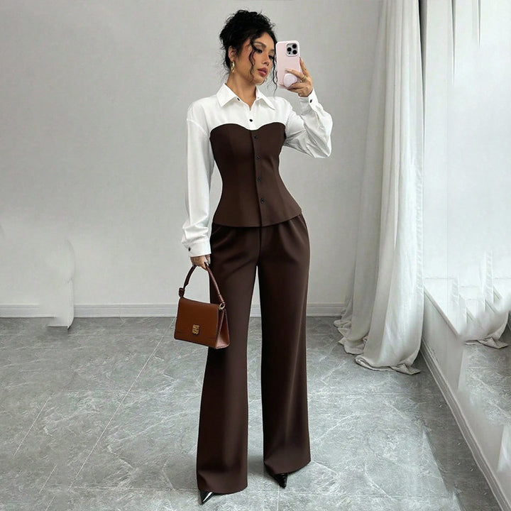 Women Elegant Blazer with High-Cut Pantsuit Mune Fashion