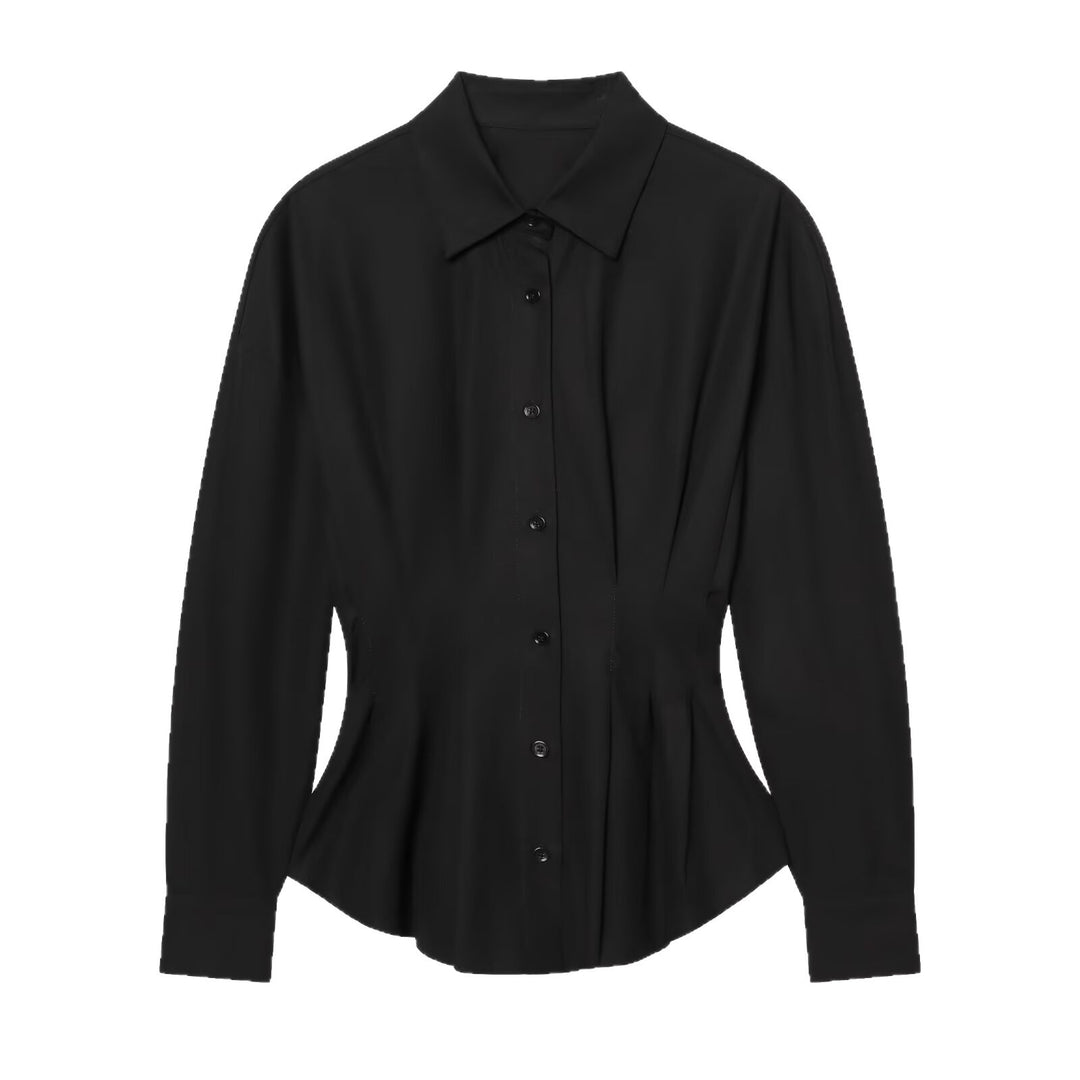 Women Tailored Blouse with Peplum and Princess Seams Mune Fashion
