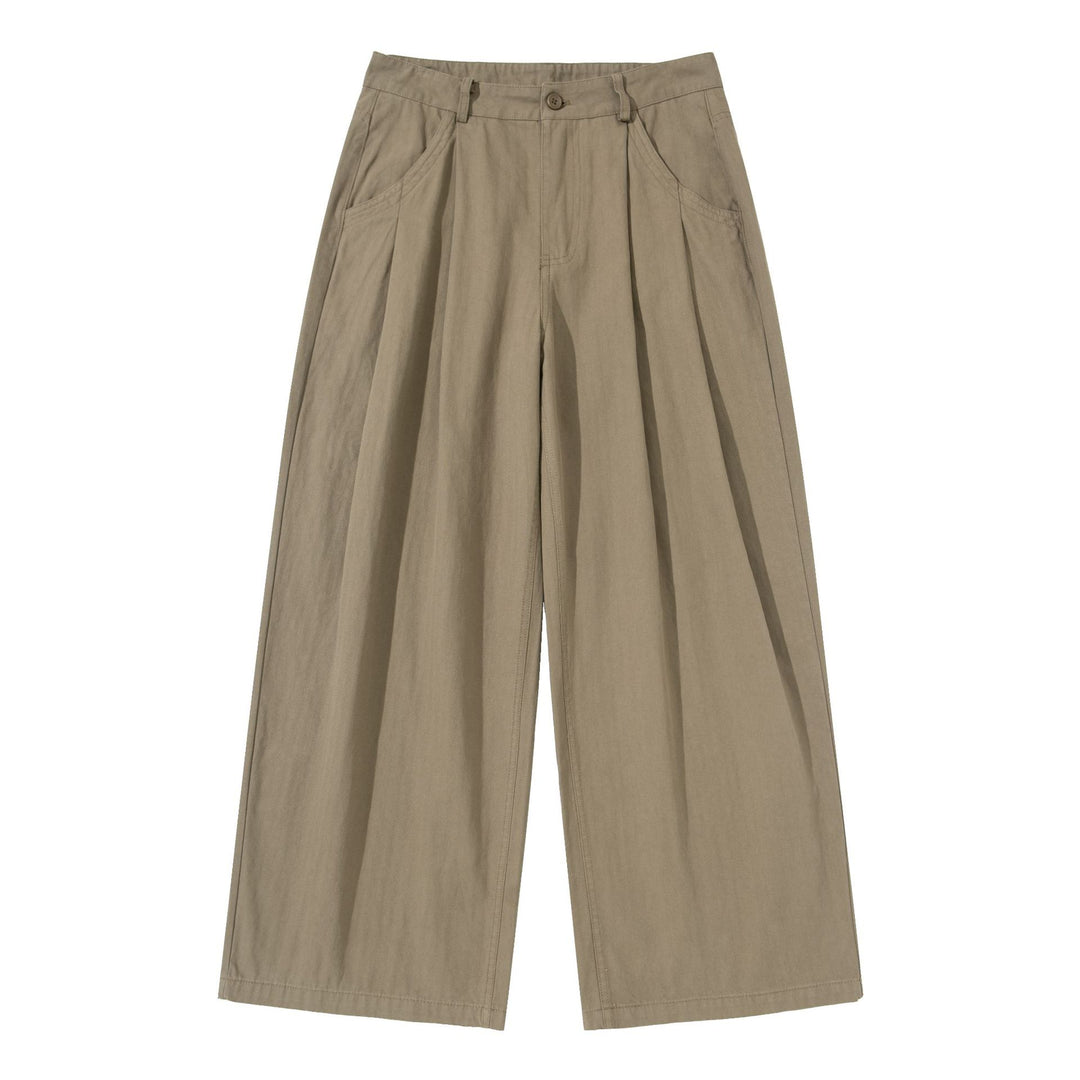 Women Wide Pleated Culotte Pants with High Waist and Deep Side Pockets Mune Fashion