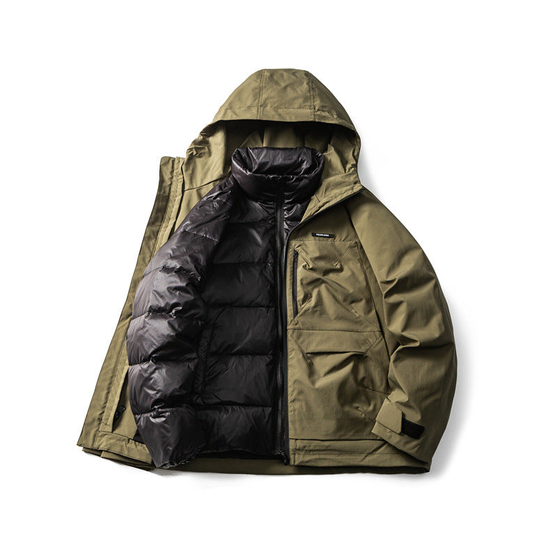 Men's Functional Outdoor Softshell Jacket with Hood and Multiple Pockets Mune Fashion