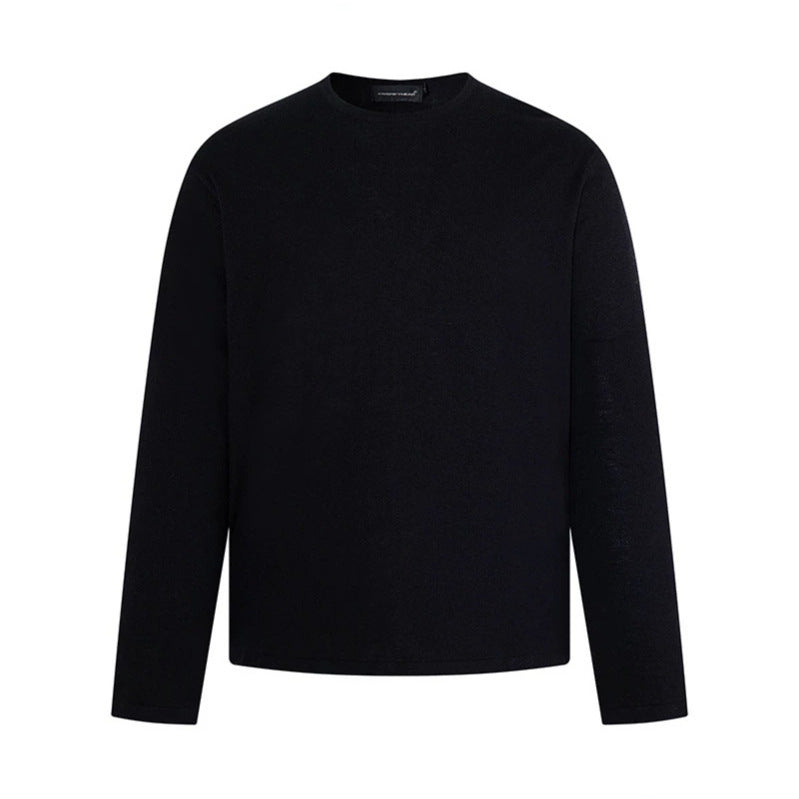 Men's fine knit sweater with round neck and straight cut Mune Fashion