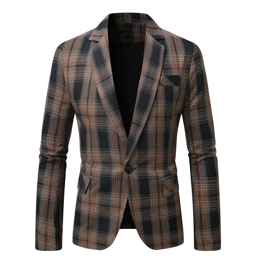 Men's tailored jacket with window check pattern, single-button closure and patch pockets Mune Fashion
