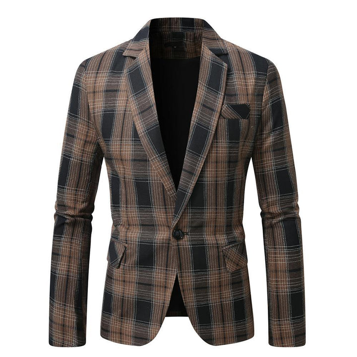 Men's tailored jacket with window check pattern, single-button closure and patch pockets Mune Fashion