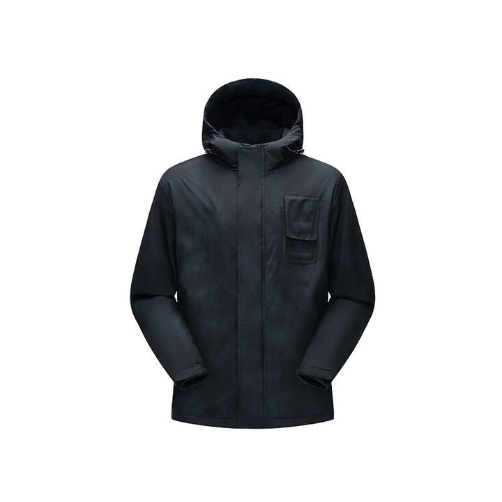 Men's minimalist technical shell jacket with hood and utility chest pocket Mune Fashion