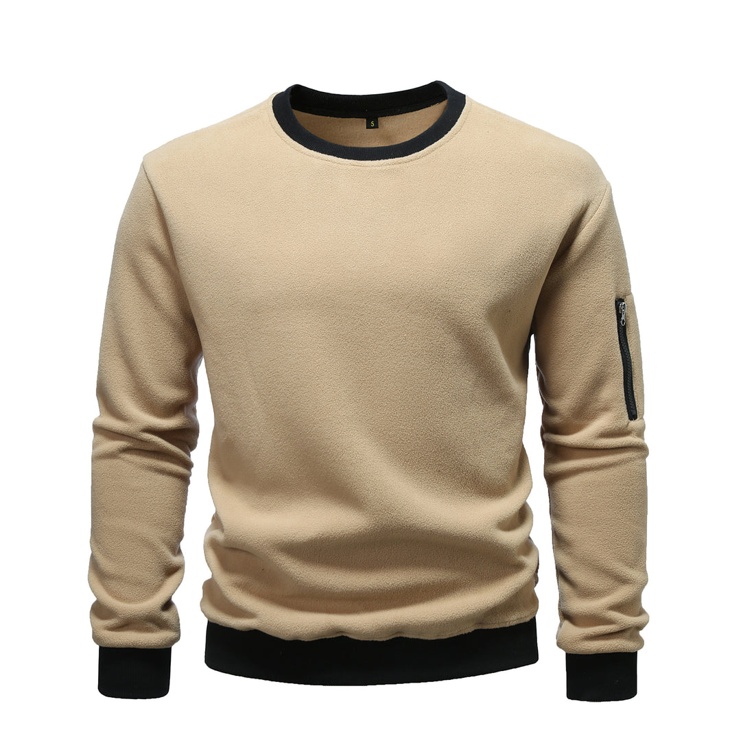 Men's fleece sweatshirt with round neck and arm pocket with zipper Mune Fashion