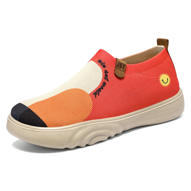 Women Fashionable Slip-On Sneakers with Breathable Mesh Construction and Unique Design Mune Fashion