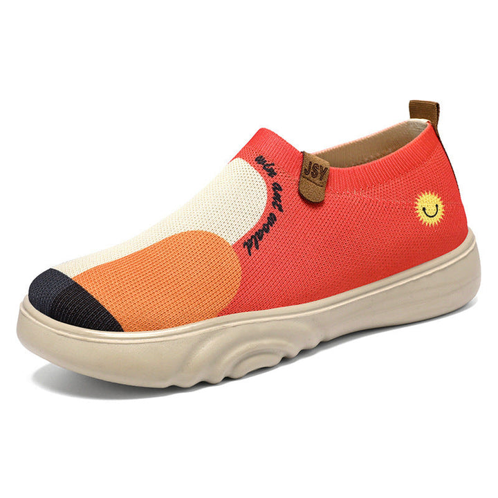 Women Fashionable Slip-On Sneakers with Breathable Mesh Construction and Unique Design Mune Fashion