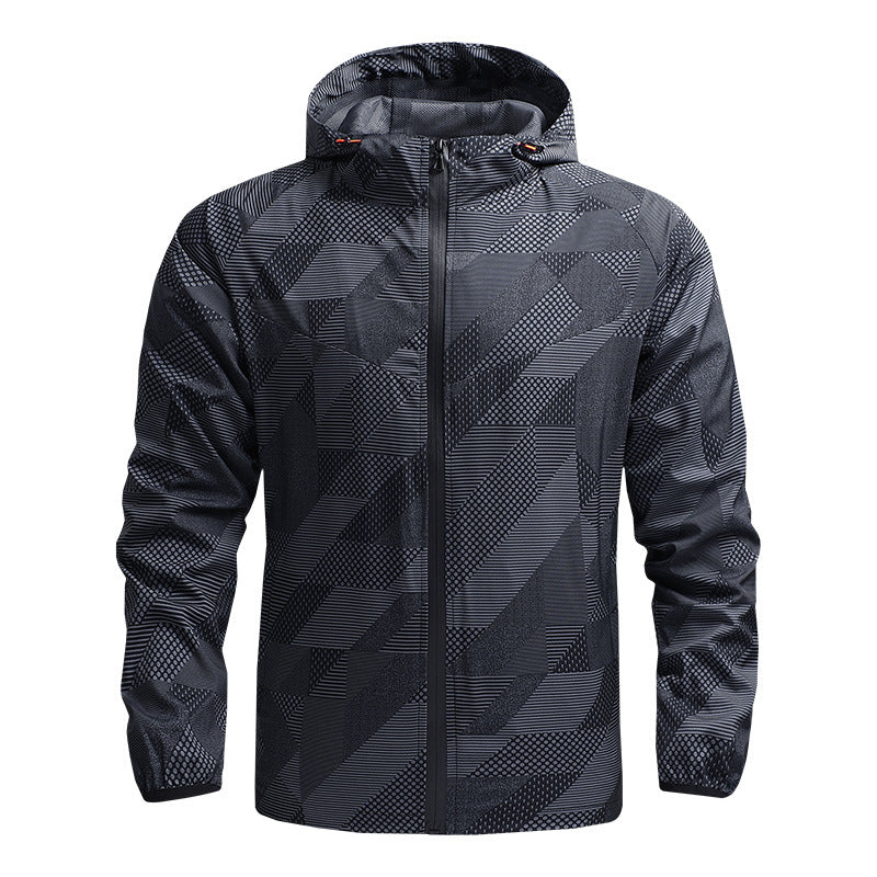 Men's ultralight hooded training jacket with windproof surface and pack function Mune Fashion