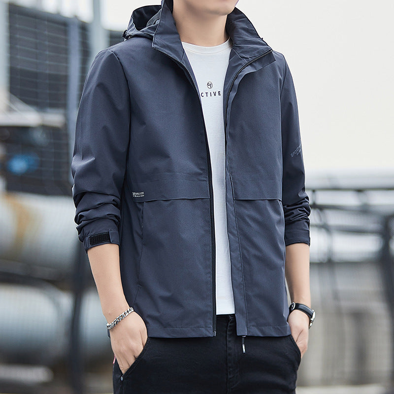 Men's Sporty Transitional Jacket with Adjustable Hood Mune Fashion