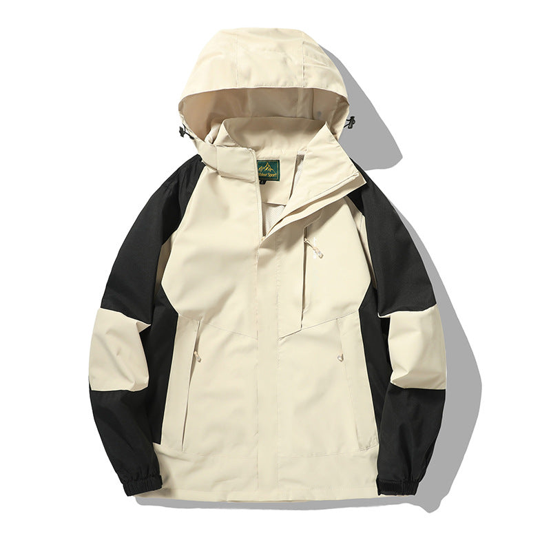 Men's nano wind and water-resistant outdoor hoodie jacket with ventilation mesh, adjustable hood and concealed front flap Mune Fashion
