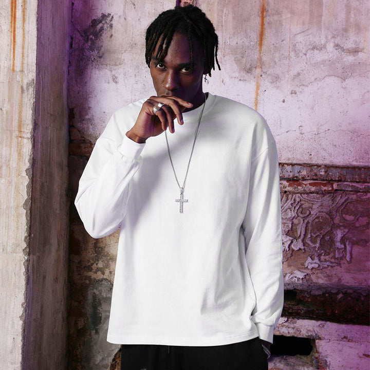 Unisex Oversized Long Sleeve Basic Shirt made of Organic Cotton with Round Neck Mune Fashion