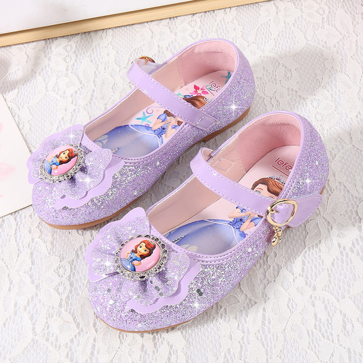 Girls' ballerinas with glitter and bow appliqué Mune Fashion