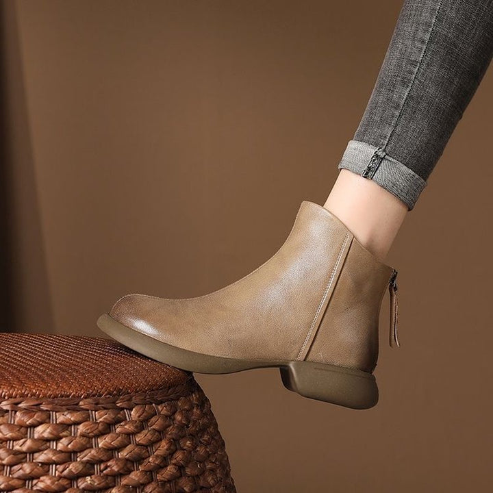 Women Elegant Ankle Boots with Zipper Mune Fashion
