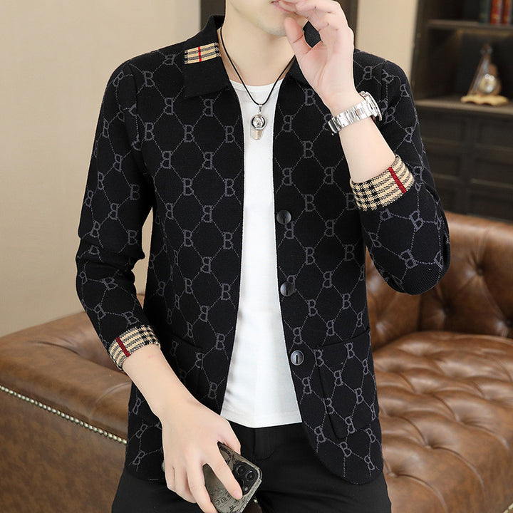 Men's Fashionable Cardigan with Textured Pattern Mune Fashion