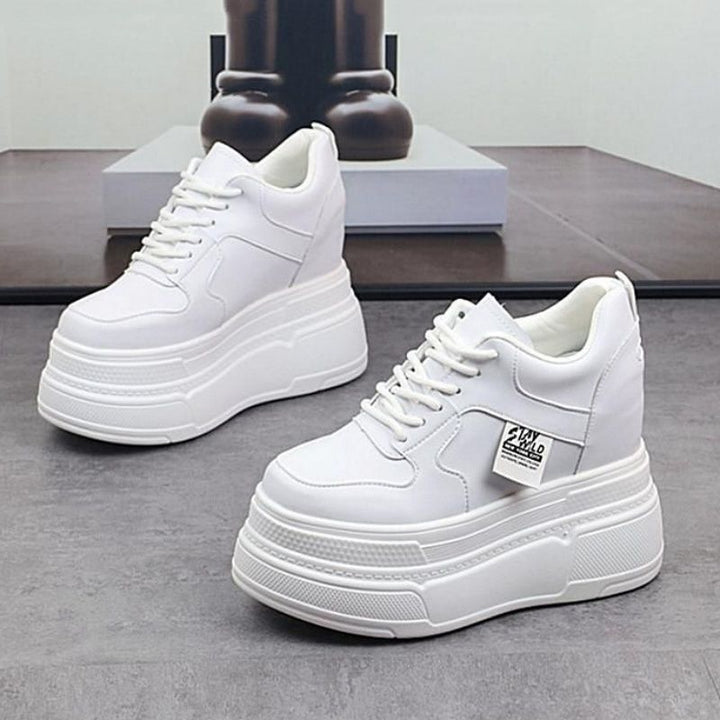 Women's Platform Sneakers with Fashionable Silhouette and Stable Sole Mune Fashion