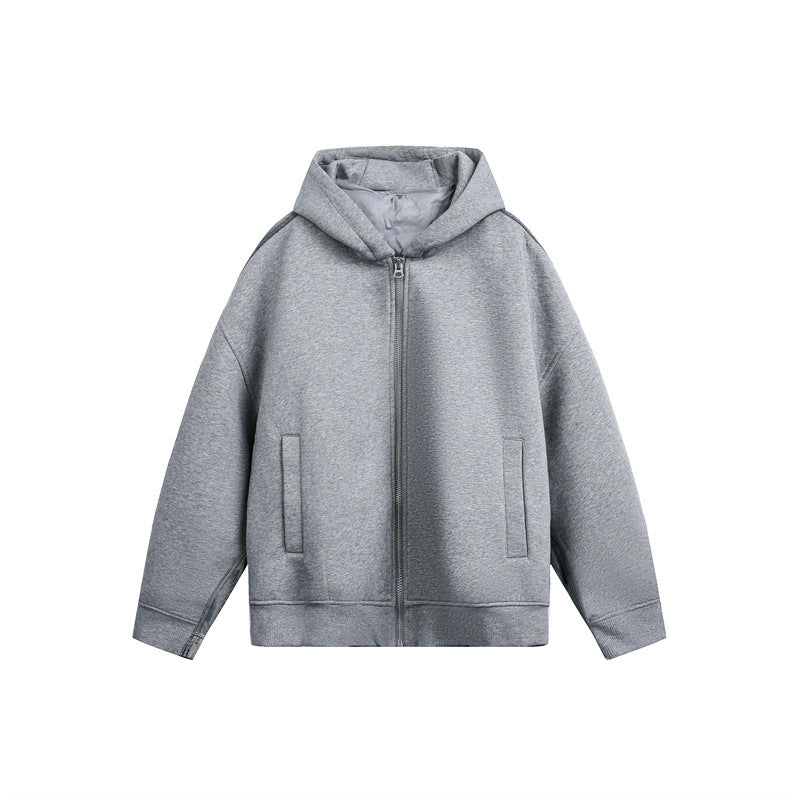 Unisex Oversize Hooded Sweat Jacket with Zipper, Side Pockets and Lined Hood Mune Fashion