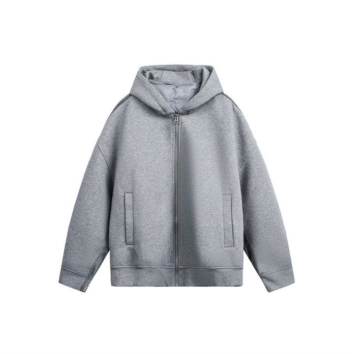 Unisex Oversize Hooded Sweat Jacket with Zipper, Side Pockets and Lined Hood Mune Fashion