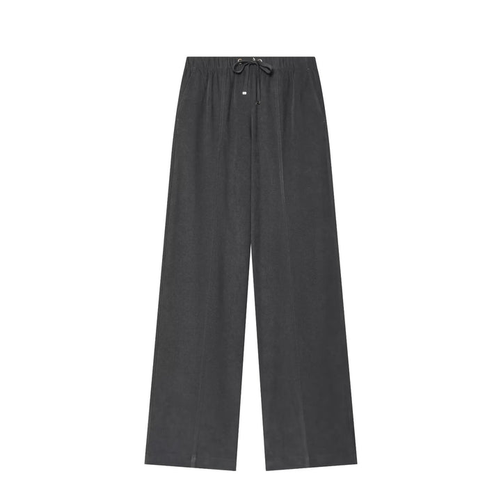 Women's Wide Palazzo Lounge Pants with Drawstring and Crease Mune Fashion