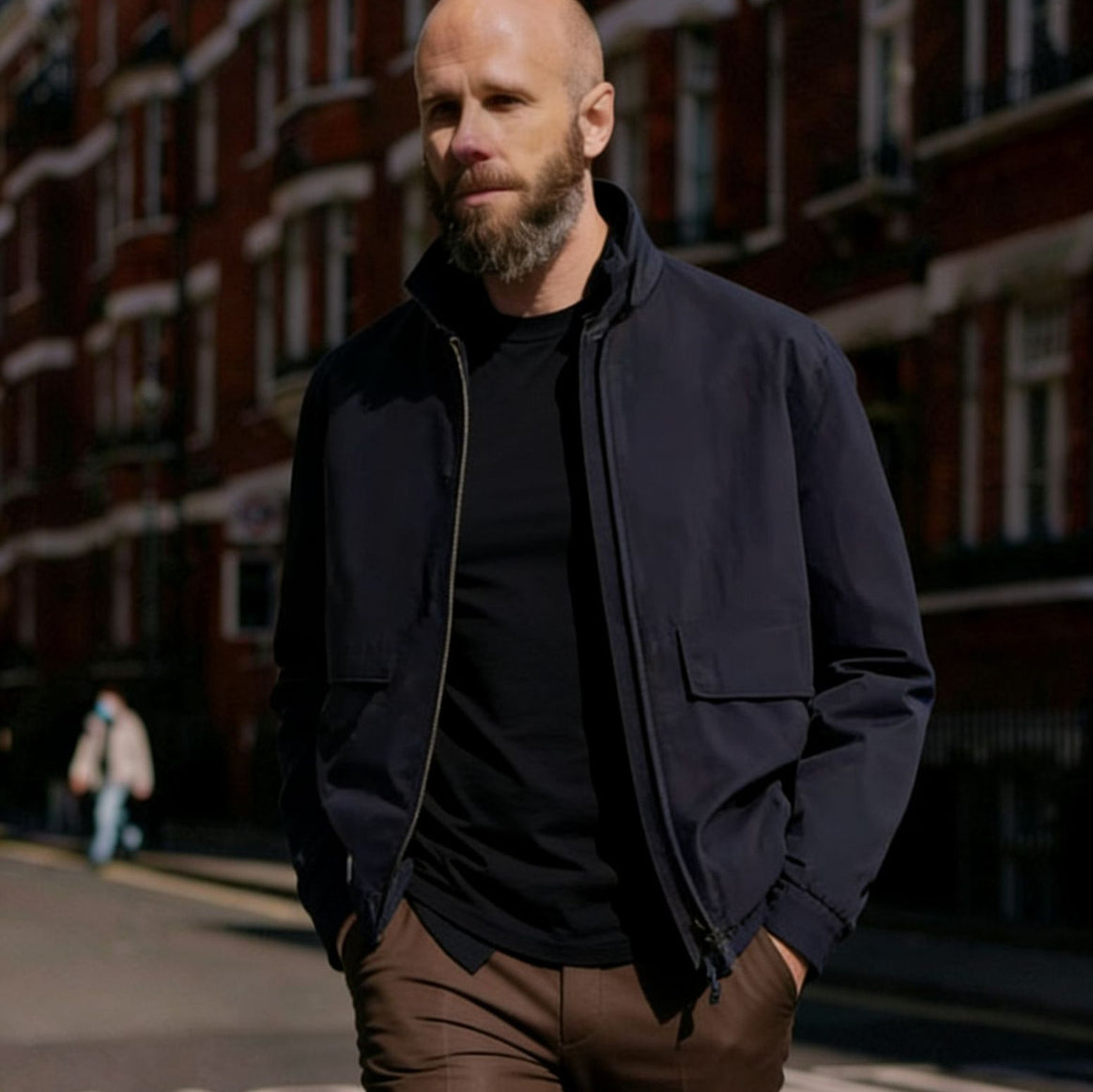 Men's Lightweight Utility Blouson Jacket with Shirt Collar and Applied Flap Pockets Mune Fashion