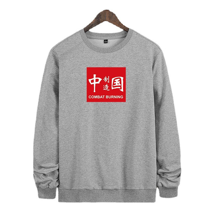 Men's sweatshirt with contrasting logo print and warming fleece lining Mune Fashion