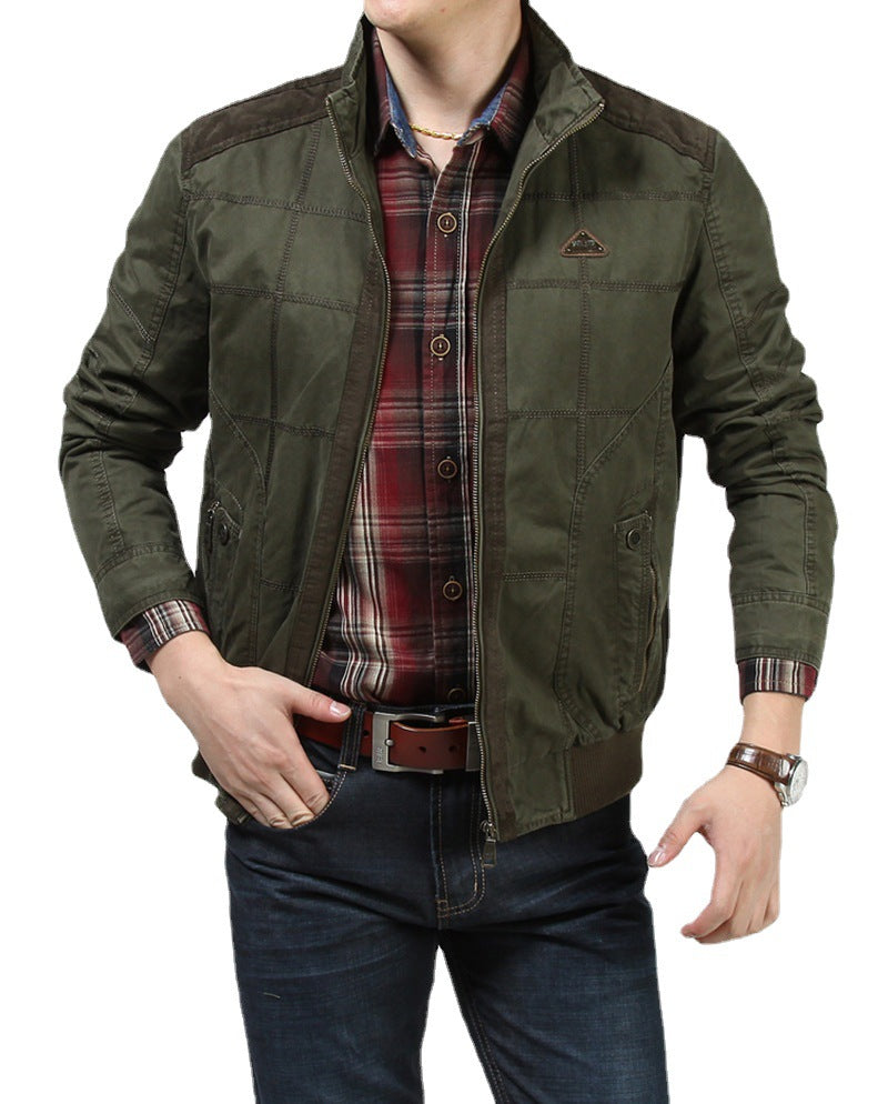 Men's utility bomber jacket with quilted look, zipper and ribbed cuffs Mune Fashion