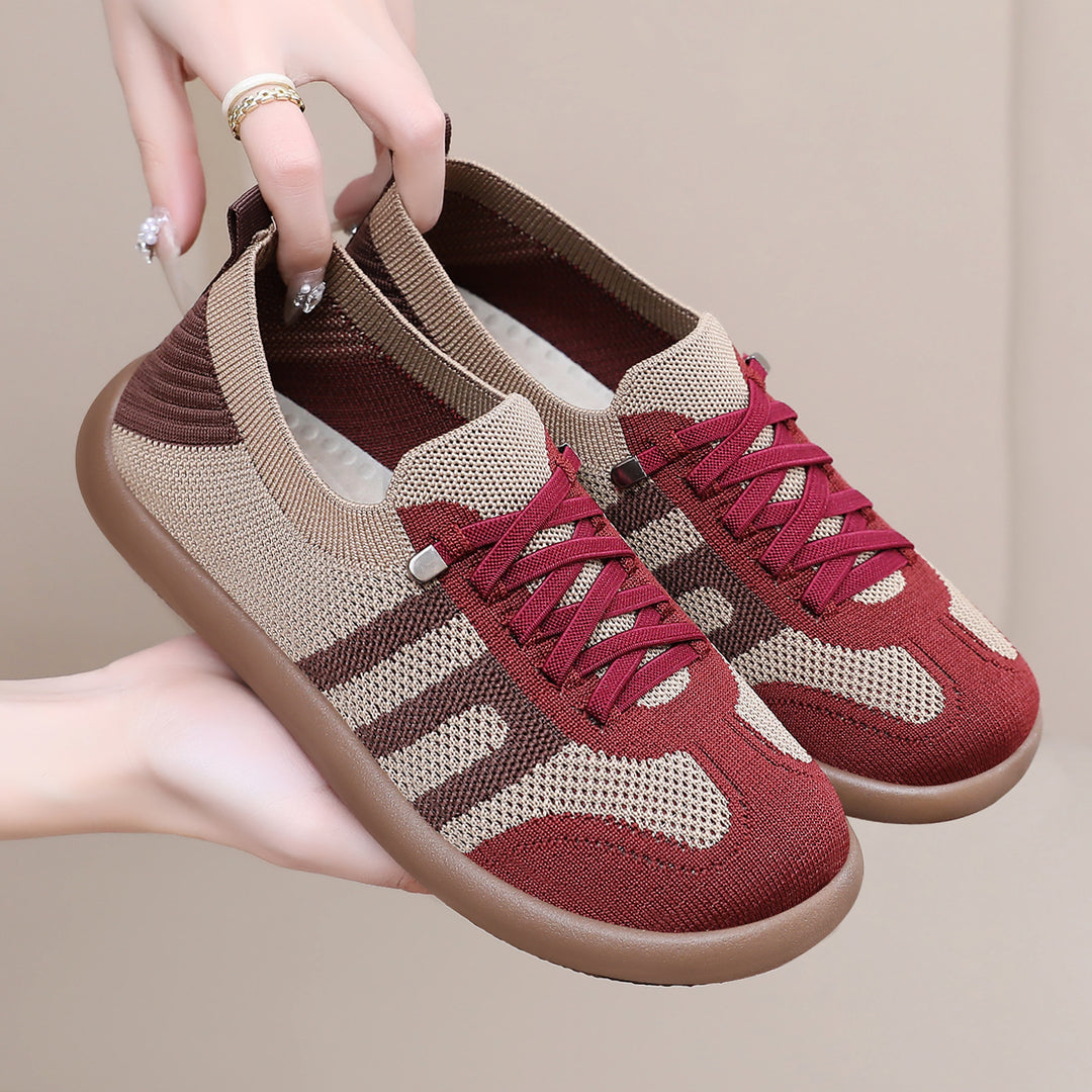 Women's breathable knitted sneakers with seamless sock upper, reinforced toe cap, and flexible EVA sole Mune Fashion