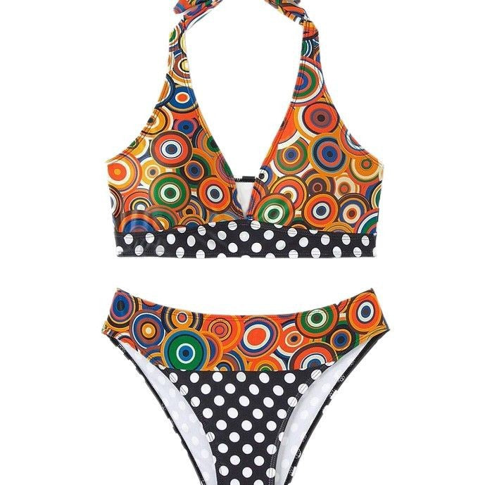 Women's Triangle Bikini with Trendy Graphic Pattern Mune Fashion