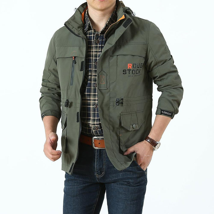 Men's field jacket in utility style with hood and multifunctional pockets Mune Fashion