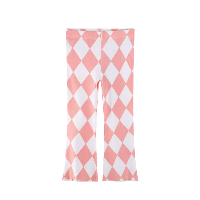 Girls flare pants with playful check pattern Mune Fashion