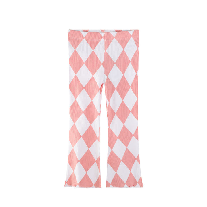 Girls flare pants with playful check pattern Mune Fashion