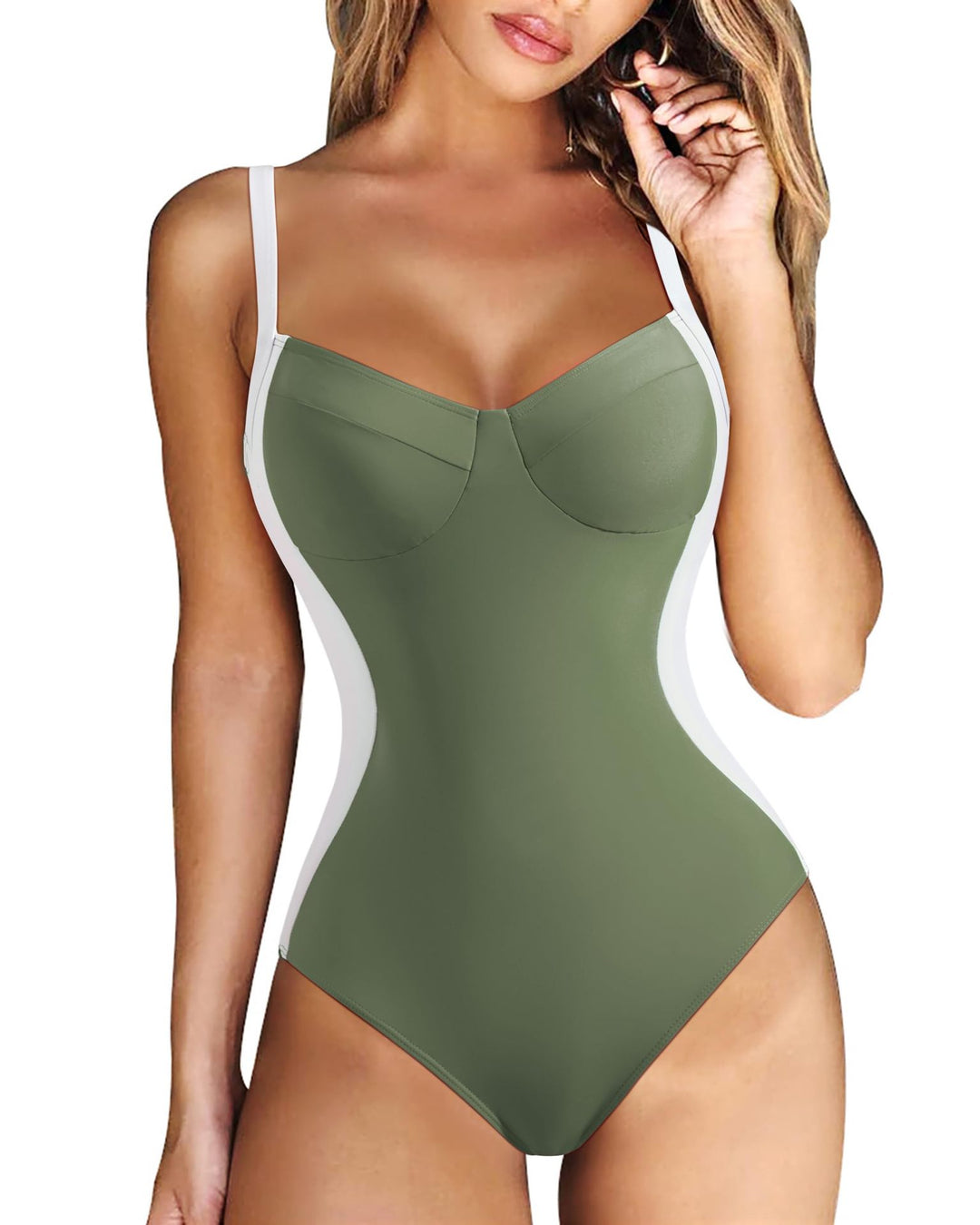 Ladies elegant swimsuit with soothing V-neck Mune Fashion