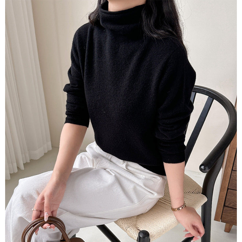Women Lightweight Cashmere-Mix Turtleneck Sweater with Fine Soft Finish and Slim Silhouette Mune Fashion