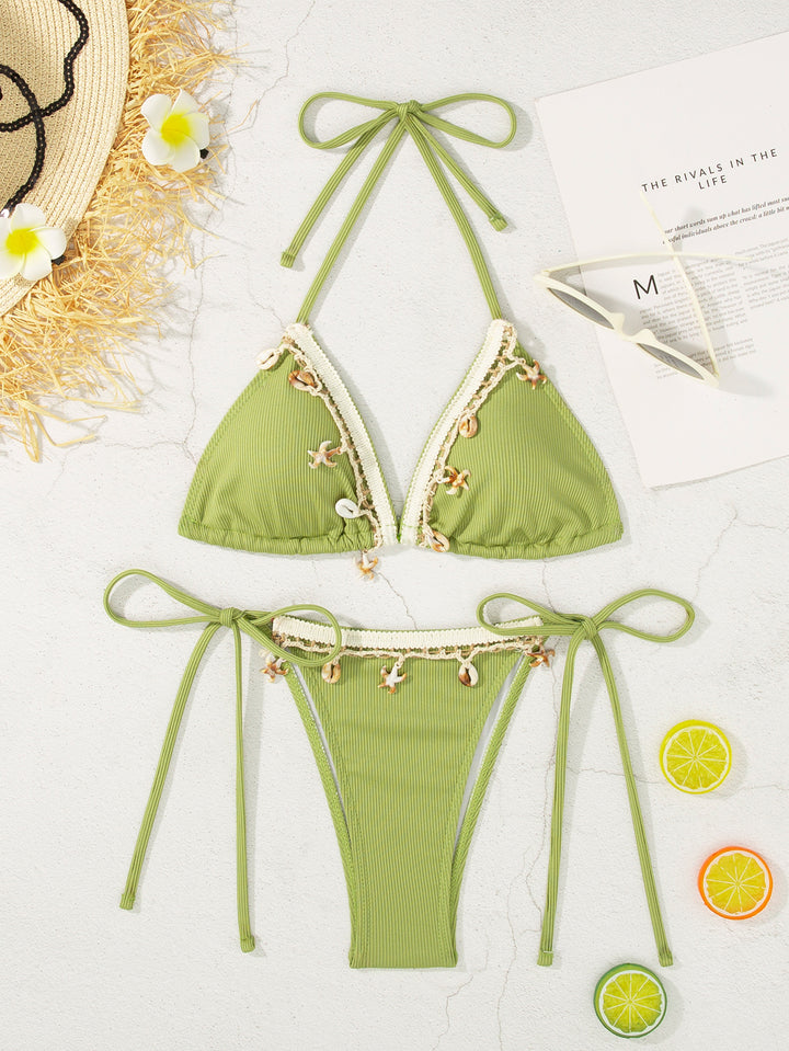 Women's Triangle Bikini with Playful Details Mune Fashion
