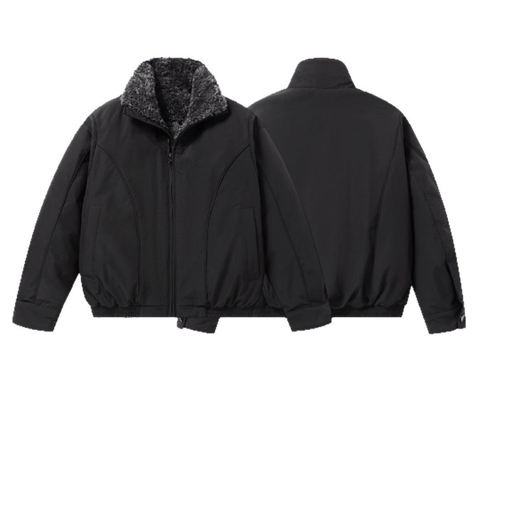 Men's short-cut thermal bomber jacket with high teddy collar Mune Fashion