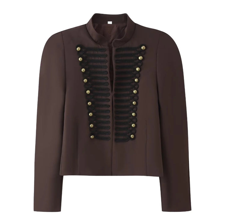 Ladies short jacket in hussar-inspired design with stand-up collar and decorative cords Mune Fashion