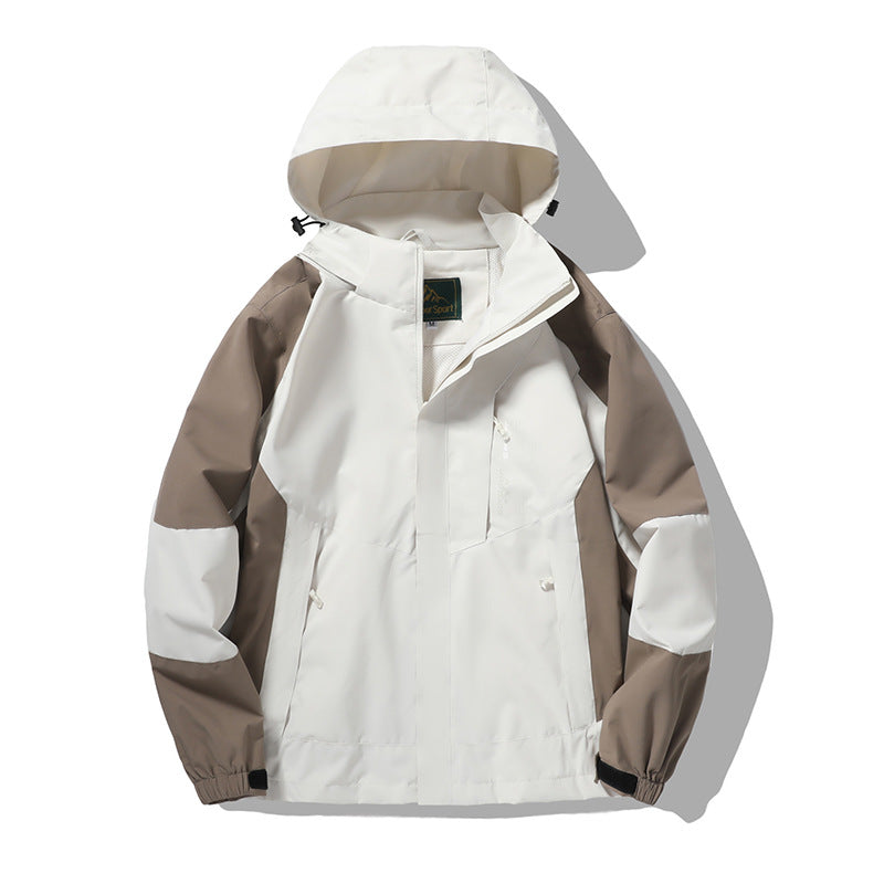 Men's nano wind and water-resistant outdoor hoodie jacket with ventilation mesh, adjustable hood and concealed front flap Mune Fashion