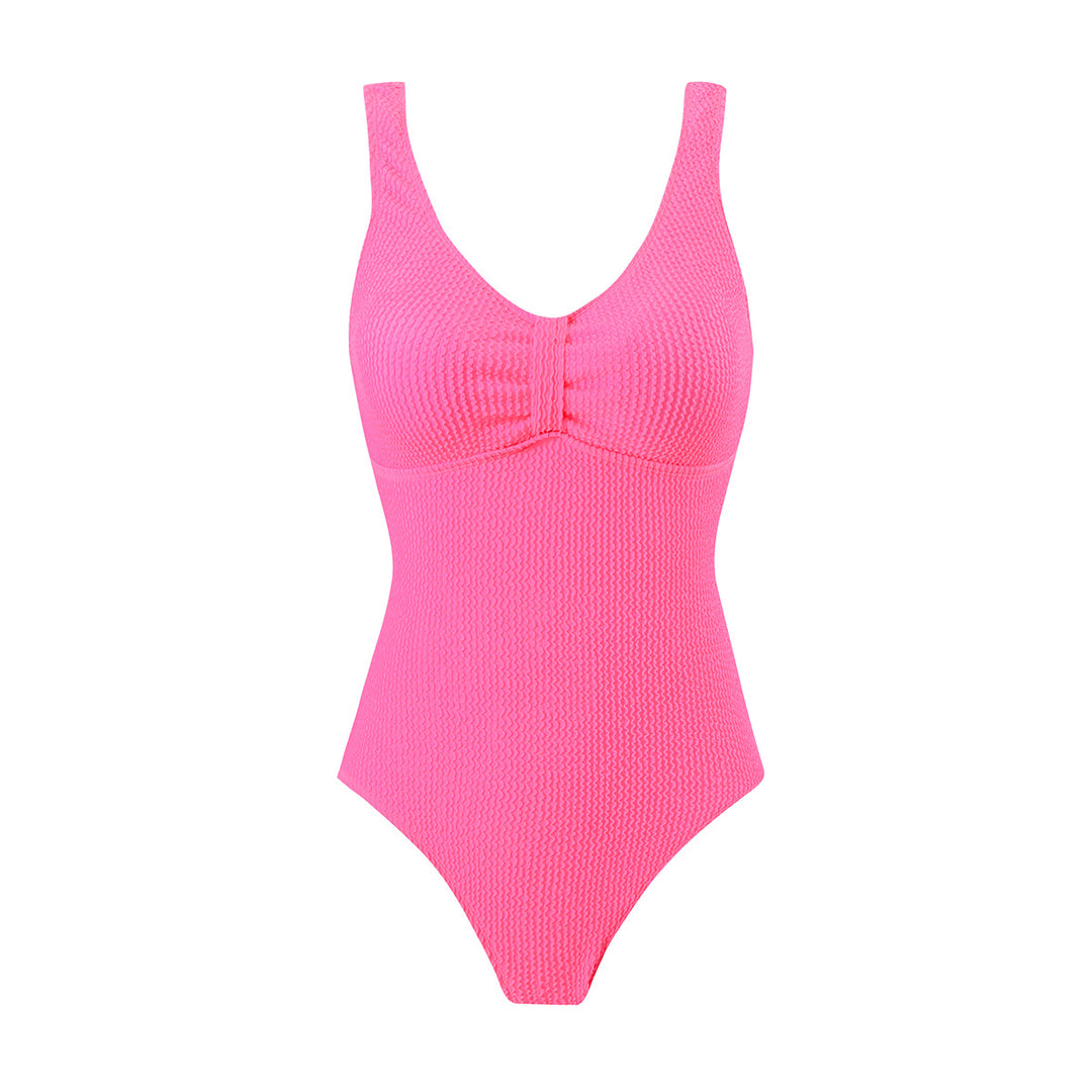 Women High-Quality One-Piece Swimsuit with Waffle Structure Mune Fashion