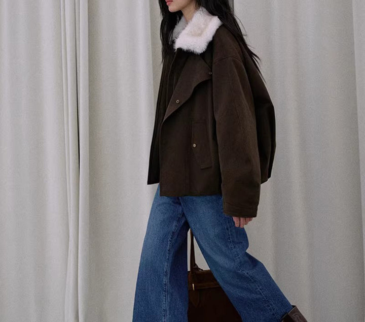 Women’s Stylish and Comfortable Transition Jacket with Teddy Collar Mune Fashion