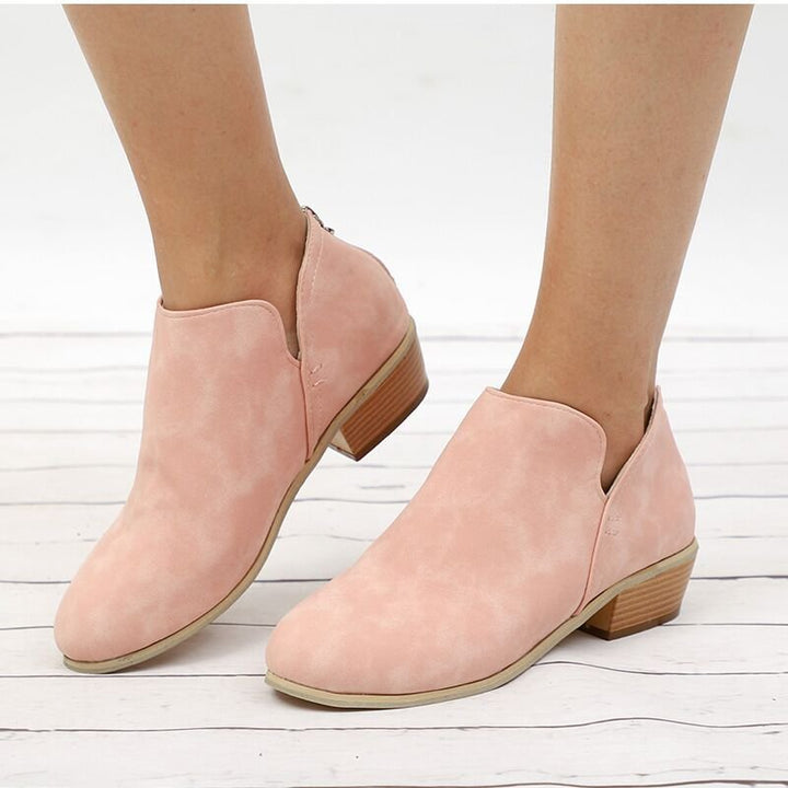 Ladies nan elegant short ankle boots made of suede imitation with concealed zipper at the heel and padded comfort insole Mune Fashion